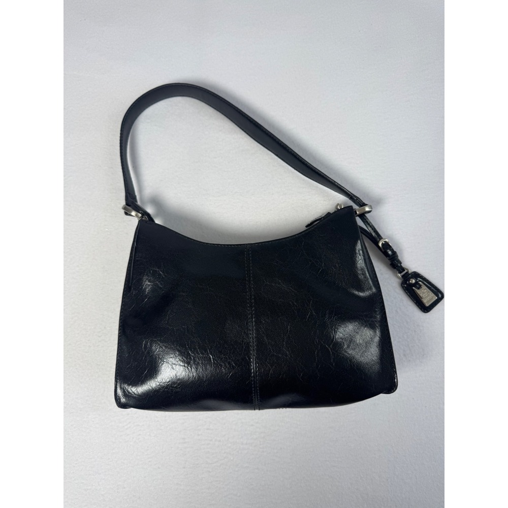 90s Y2K Liz Claiborne Womens Small Shoulder Bag Black Faux Leather LC-1441-P - Picture 2 of 10